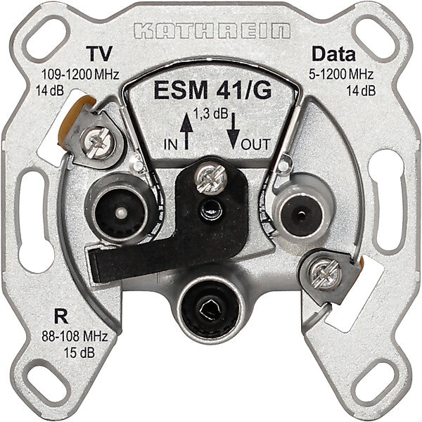 KATHREIN BK-Modem-Steckdose 3fach Durchgangsd.selektiv ESM 41/G
